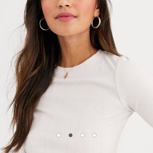 Ribbed Long Sleeve Crew Neck Top